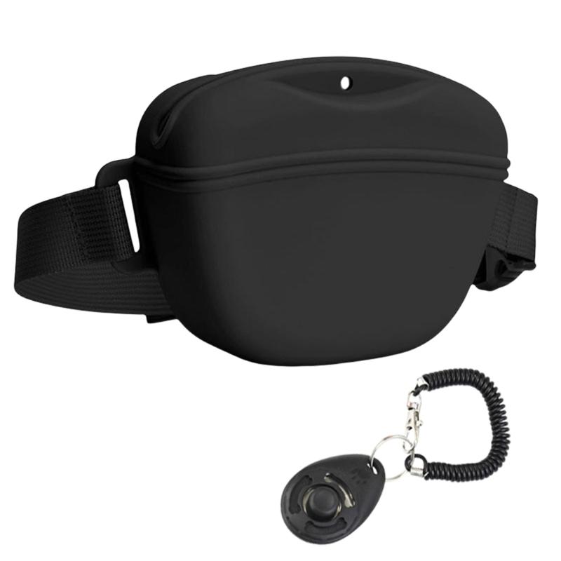 Silikon-Leckerlibeutel für Hunde mit Hundetrainings-Clickern Wasserdichte Bauchtaschen für Training Belohnung Outdoor