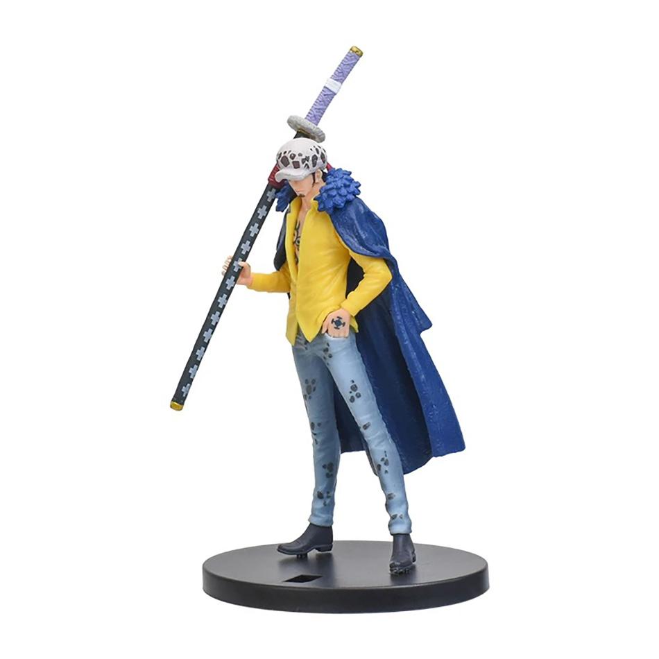 2Pcs 17cm Anime One Piece men and women Style Standing Figure One Piece Country Trafalgar Law PVC Collection Model Doll Toy Gift