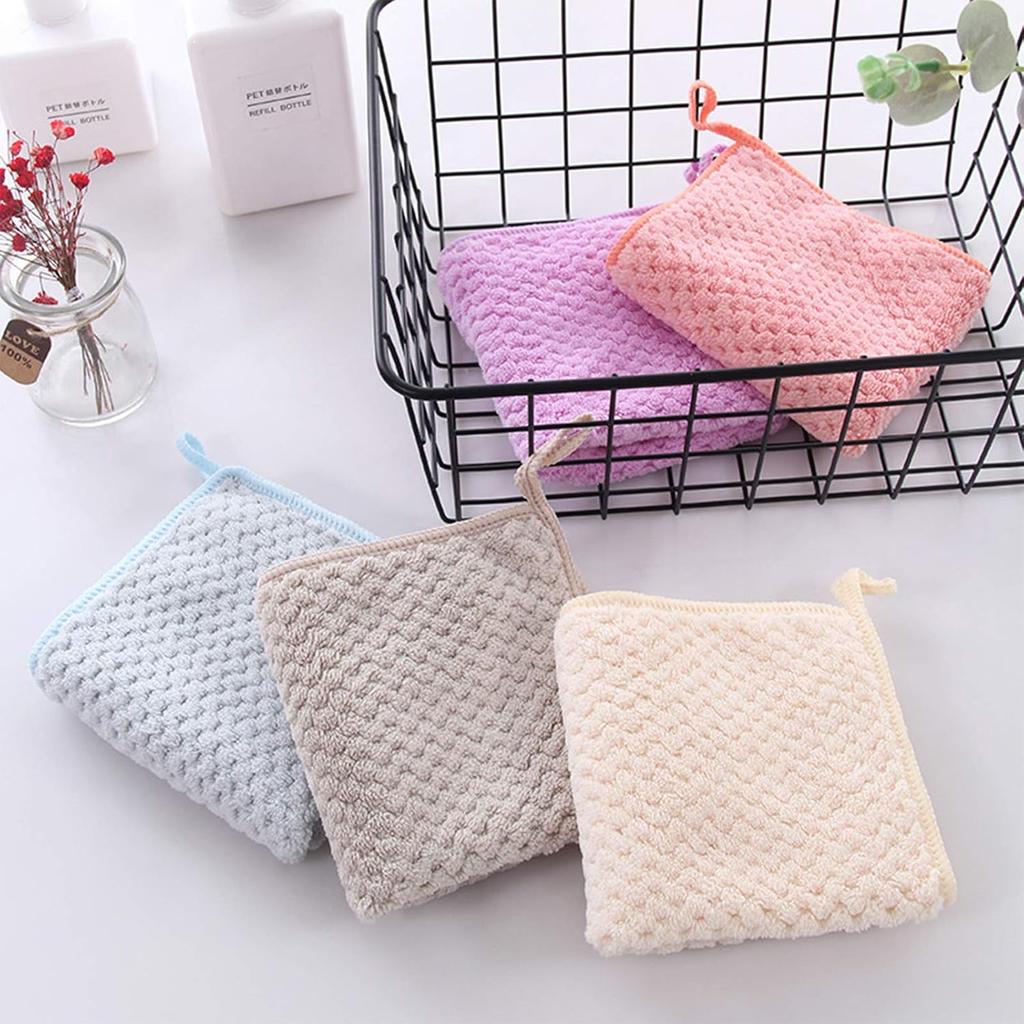Small Towels with Hanging Loop, Hand Dry Towels for Kitchen & Bathroom, Super Absorbent, Soft, Machine Washable Towel Fast Drying, Set of 5