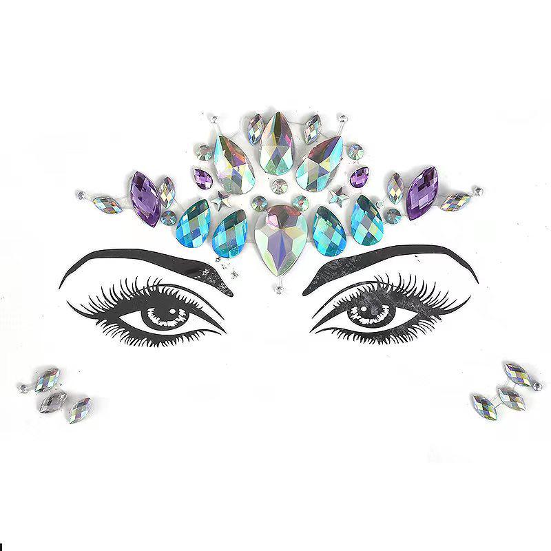 Pegatinas de Pedrería PARTYJOY: Gemas para Maquillaje de Rostro y Ojos para Festivales de Música