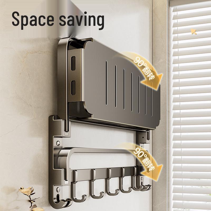 Wandmontierter, faltbarer Badezimmer-Handtuchhalter ohne Bohren