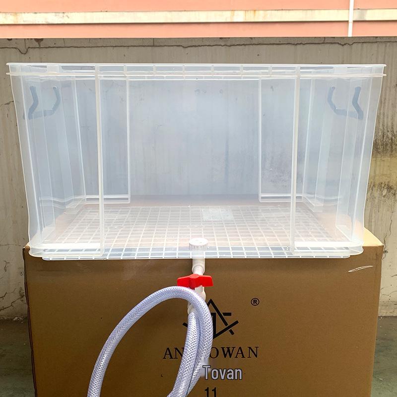 Turtle Tank with Drainage Hole - Transparent Breeding & Storage Box, Small/Large Size for Home Use