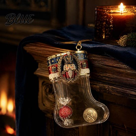 Plush Glitter Stocking Ornaments Fillable Christmas Acrylic Ornament Transparent Candy Filled Tree Coin Socks Hanging Decor Santa Snowman