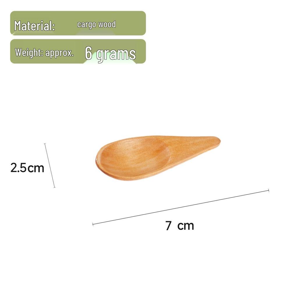 Kleiner Löffel aus Buchenholz: Eiscreme, Dessert, Gewürz, Tee, Medizin, Kurzer Griff, Weite Öffnung.