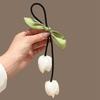 Nieuwe Zoete Bloem Olifant Roze Tulp Haar Touw voor Vrouwen Mode Strik Bloem Kwasten Haarband Accessoires Cadeaus