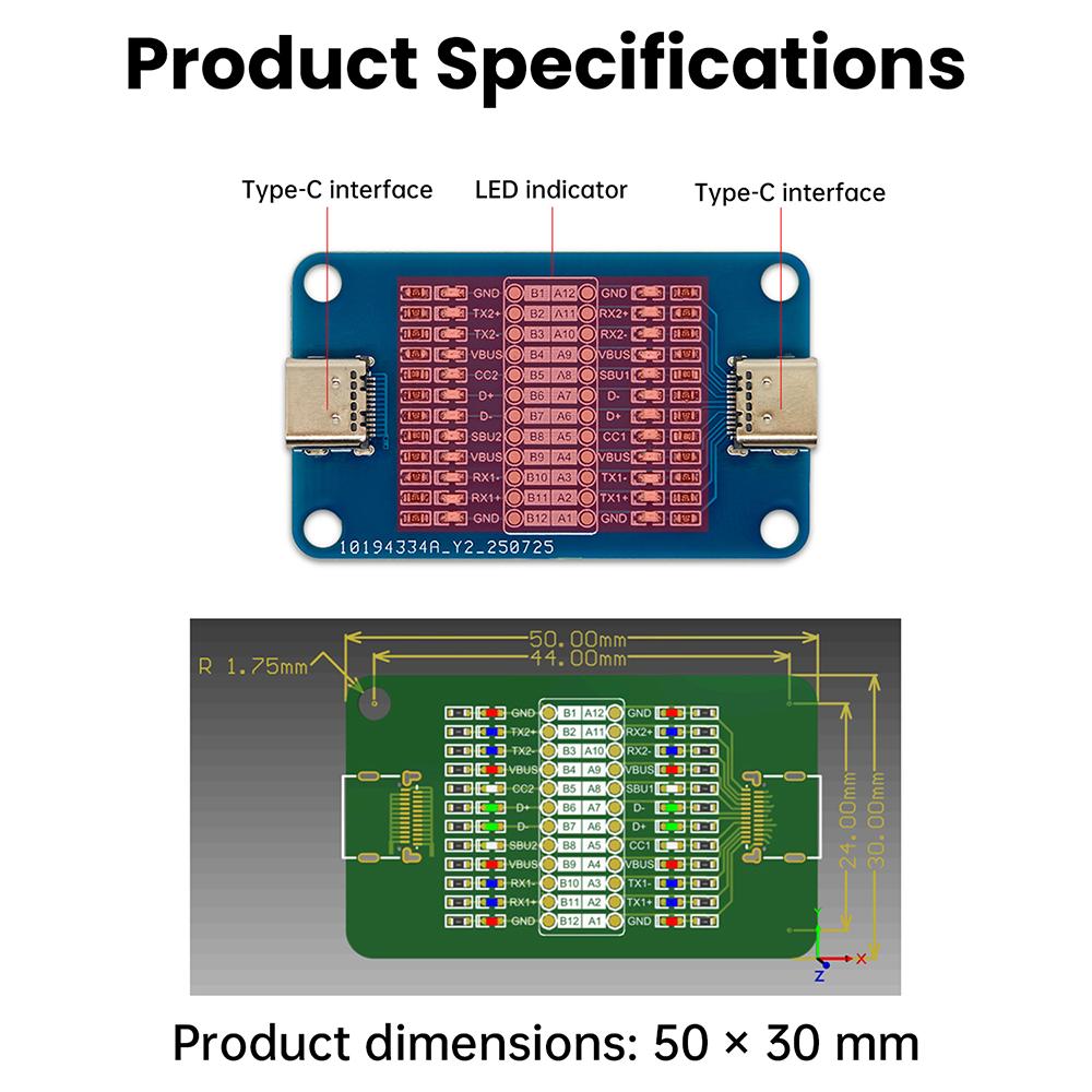 Data Cable Detection Board TYPE-C Fast Charging Cable Tester For iOS Android Type-C Short Circuit On-Off Switching Test Tool