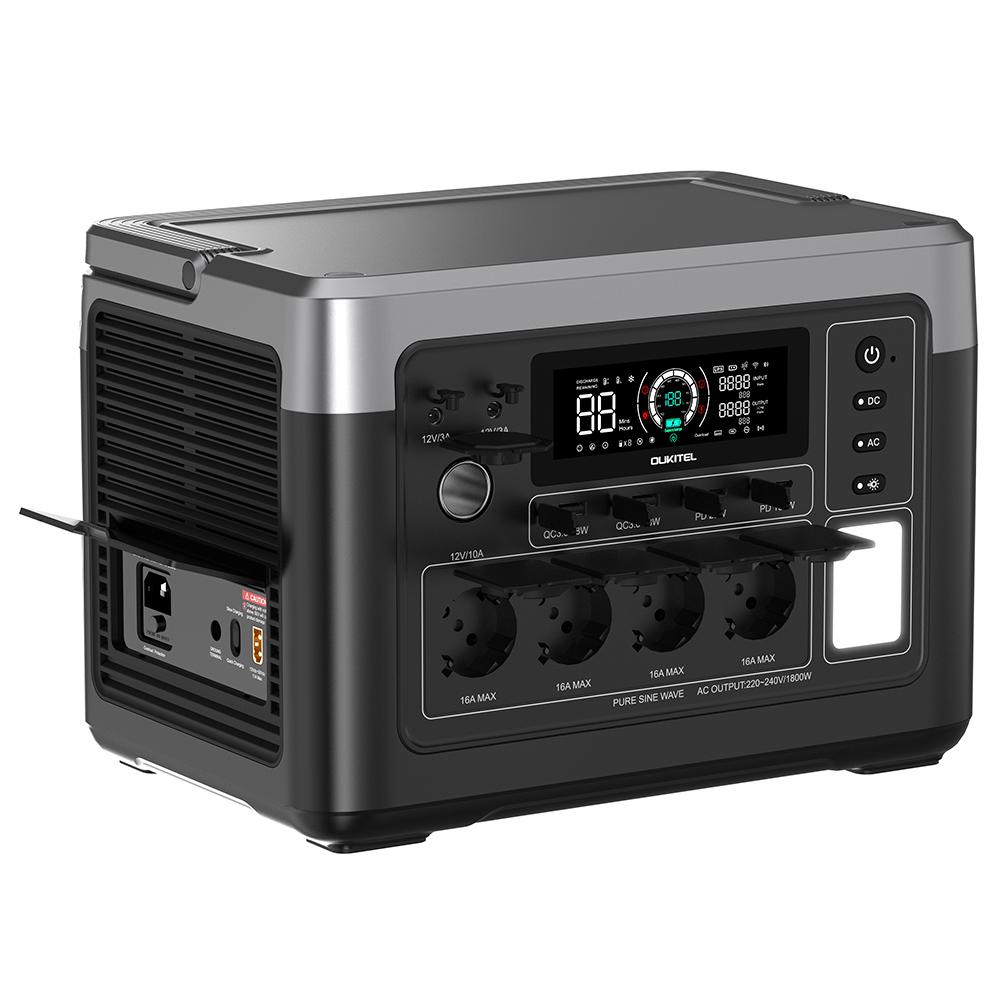 OUKITEL P1000 PLUS Portable Power Station, 1800W 1024Wh Solar Generator with LiFePO4 Battery, Fast Charging