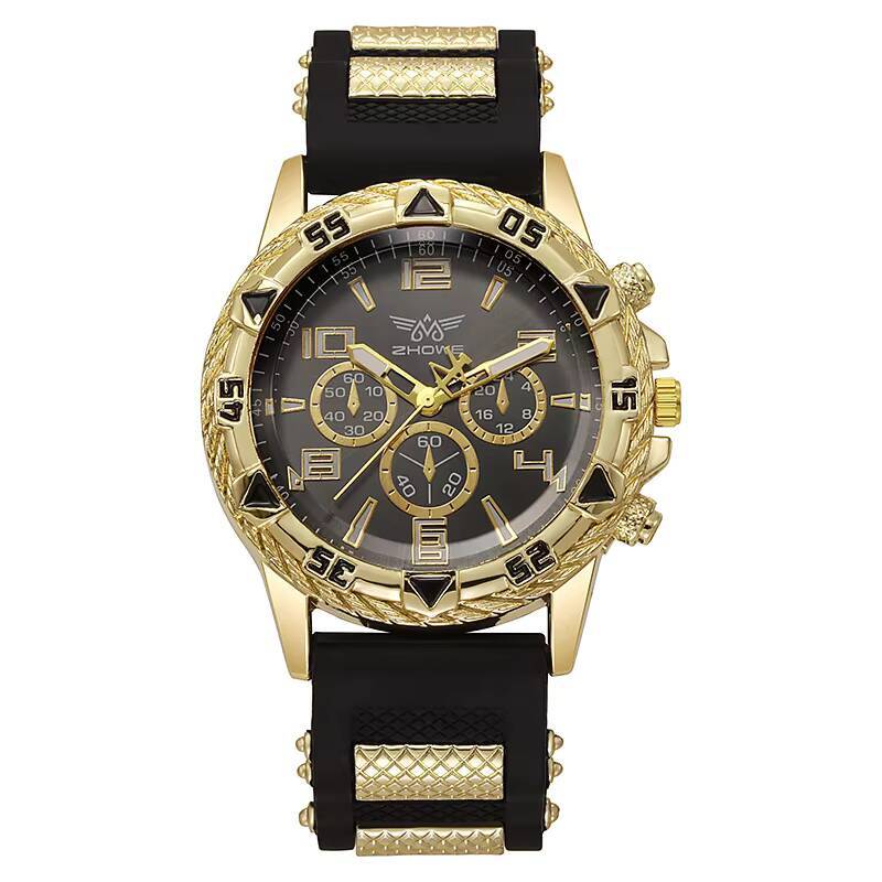 Fashion Large Dial Men's Quartz Watch Casual Silicone Band Sports Wrist Watches Reloj Hombre