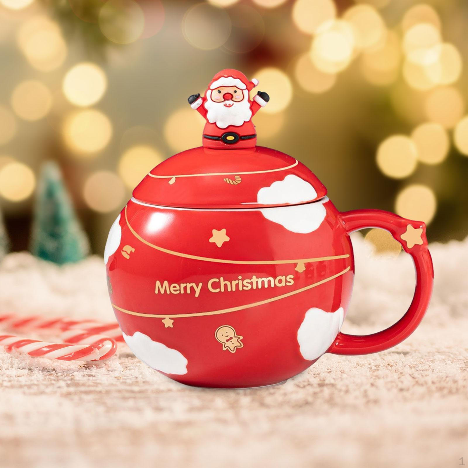 

Керамическая рождественская кружка для кофе и молока, забавная посуда для питья, милая рождественская кружка красный