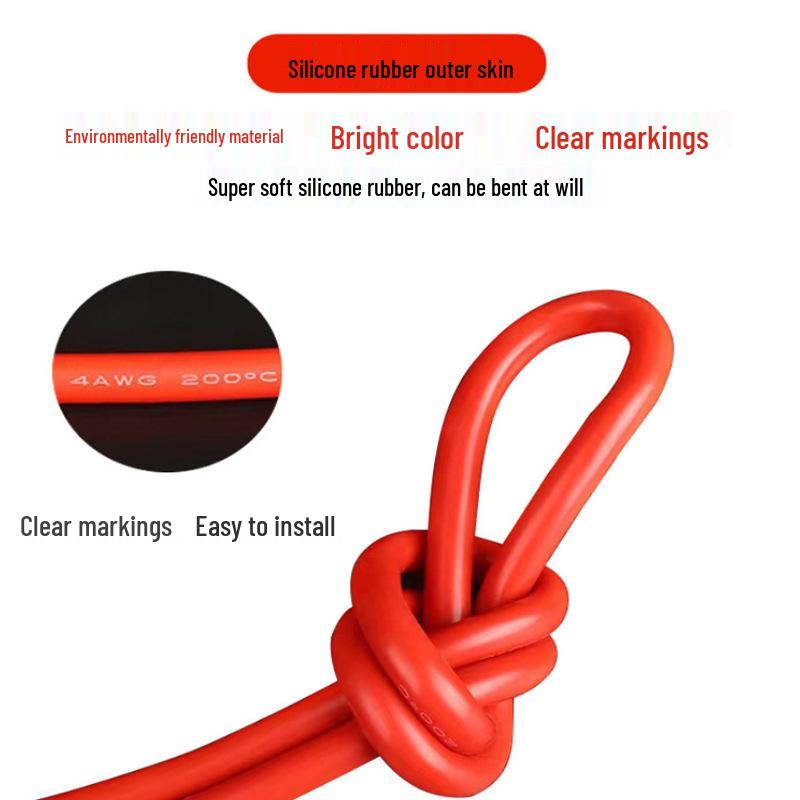 WLina Extra Soft Silicone Wire 2-14AWG, High Temp Resistant for Energy Storage Batteries