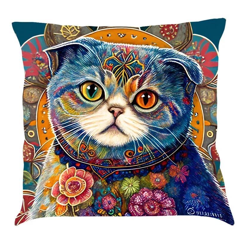 

Наволочка на подушку с масляной живописью в скандинавском стиле, павлин, 45x45см, хлопок-лен, чехол для диванной подушки, наволочка для домашнего декора 30x30cm