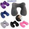 U-shaped Inflatable Neck Pillow Set For Travel With Camel Hump Design Soft And Comfortable
