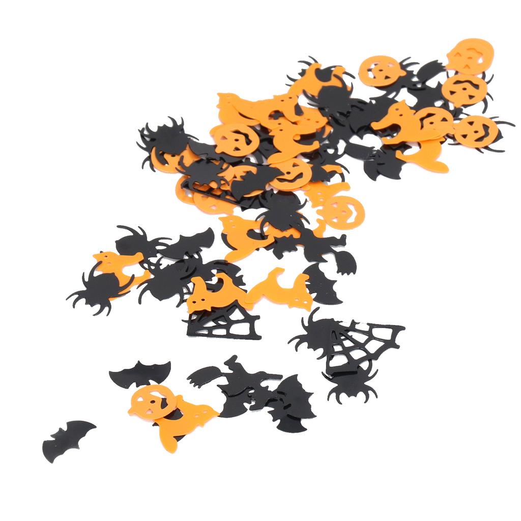 200g Halloween Confetti Halloween Party Table Scatter Confetti Pumpkin Spider Webs Foil Metallic Sequins Confetti Decor