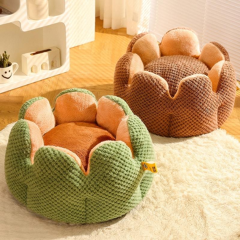 Dog Puppy Flower Bed Round Base Detachable Cushion Sofa for Small to Medium Pet Creative Pet Bed Cute Nest