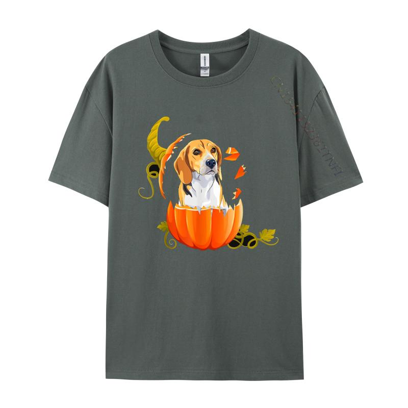 Beagle Pumpkin Halloween Ghost Tshirt Men T Shirts Birthday Gift Tops Cotton TShirt Happy Halloween Tshirt