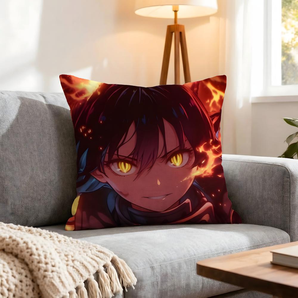 Anime Fire Force Cushion Cover 1Pcs Decorative Covers Soft Cushion Case For Sofa Couch Decor 40X40 45X45 Pillowcases