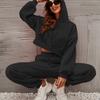 Women's Solid-Coloured  And Winter Long-Sleeved Sweatshirt And Trousers Loose Casual Two-Piece Suit