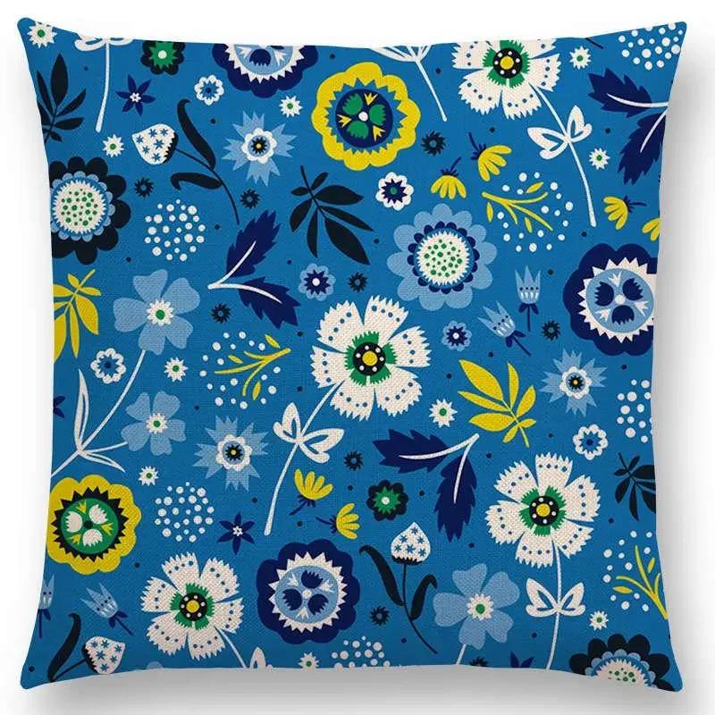 Niedliche kleine Tiere Blumenmuster Sofa Überwurf Kissenbezug Lieblicher Vogel Igel Reh Schwan Hase Kissenbezug