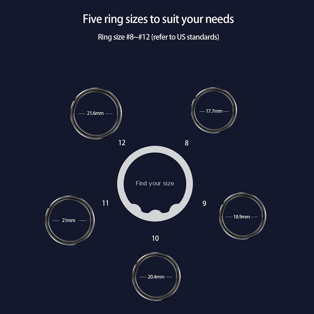 Smart Ring with Display Screen Touch Health Manager Wireless Charging Fitness & Sleep Monitor 5 ATM Waterproof for Android & iOS