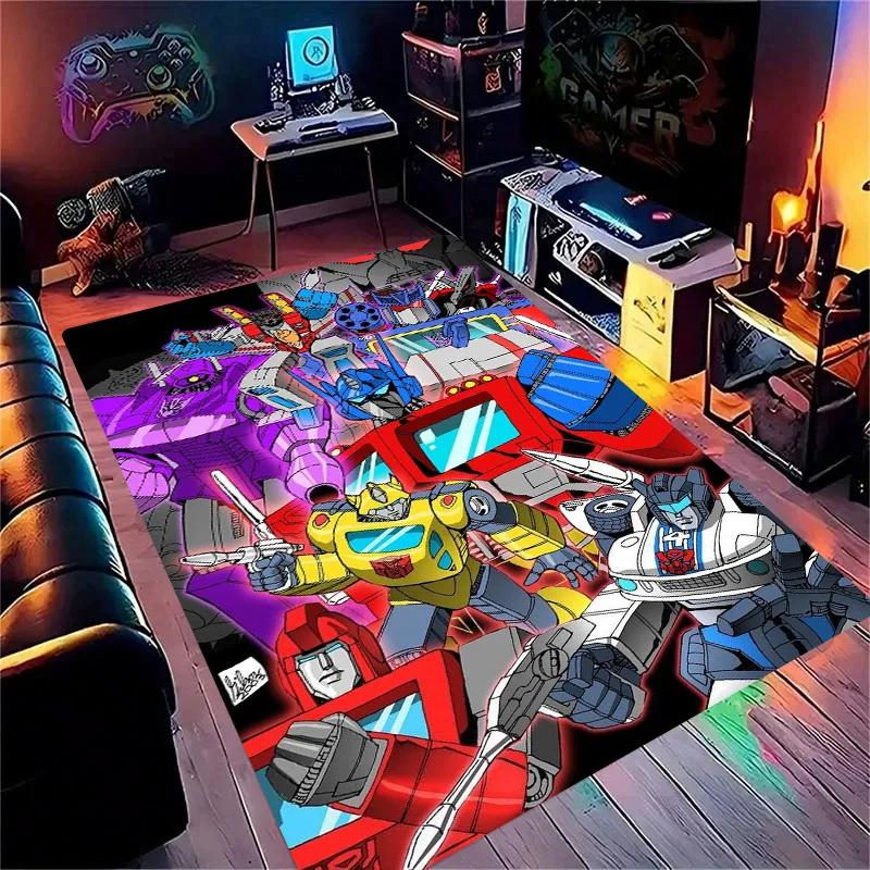 High-quality Cartoon T-Transformers Autobots 3D Bathroom Anti-Slip Mat Rugs for Home Kitchen Floor Decor Carpet