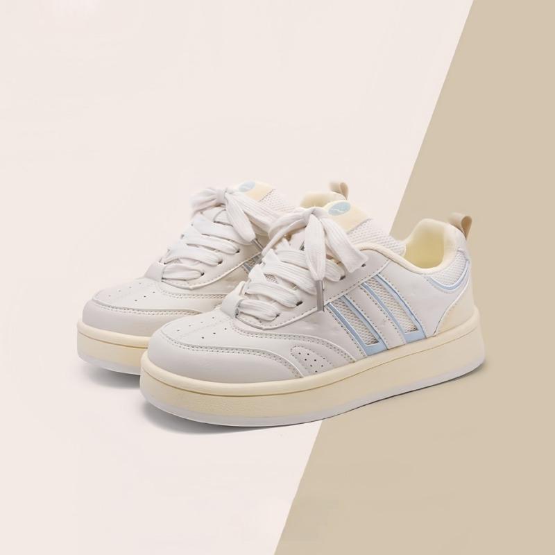 Leather Sneakers Thick Shoes Women's Shoes and A Versatile White Pair for Spring and Summer