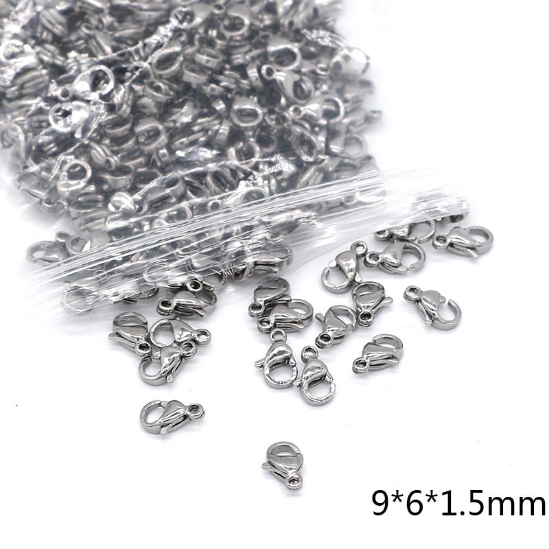 Semitree 25 Stück 9 mm kleine Karabinerhaken aus Edelstahl, Armbandverbinder für Schmuckherstellung, Bastelzubehör