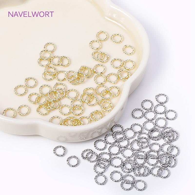 6/8/10/12MM 18K Gold Plated Brass Round Twist Closed Ring Connectors Accessories For DIY Jewelry Making Supplies Wholesale
