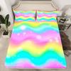 Color Mattress Three-Piece Digital Printing Couple Rainbow Bedspread Modern Cute Bedding Set