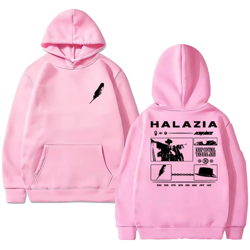 Hot Sale ATEEZ Halazia Double Sided Printed Hoodies Men Women Trend Y2k Casual Sweatshirt Unisex Fleece Long Sleeve Pullovers
