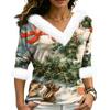 Women's Elegant Christmas V-Neck Top for Party, Date and Everyday Wear