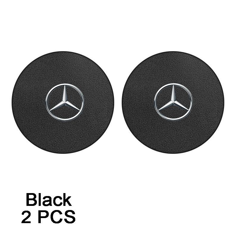 

Car round leather cup mat,non-slip and anti-fouling,car accessories,for Mercedes-Benz Clase A B C E GLA CLA GLC GLK GLE чорний