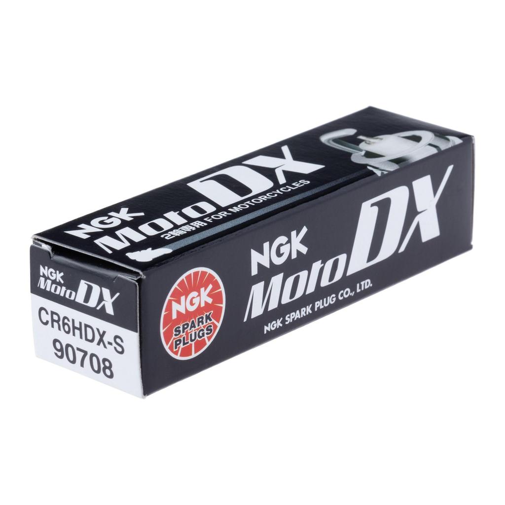 NGK CR6HDX-S Spark Plug for 2 Wheels, MotoDX Plug, 90708, Heat Value No. 6, Screw Type