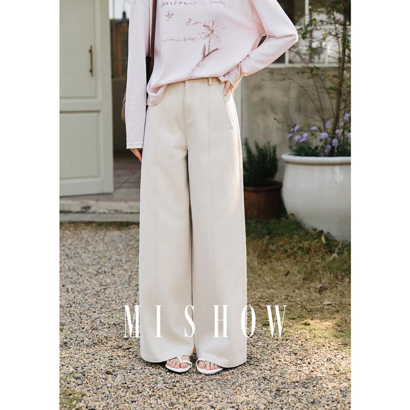 Women's Retro Washed Straight-Leg Cotton Pants