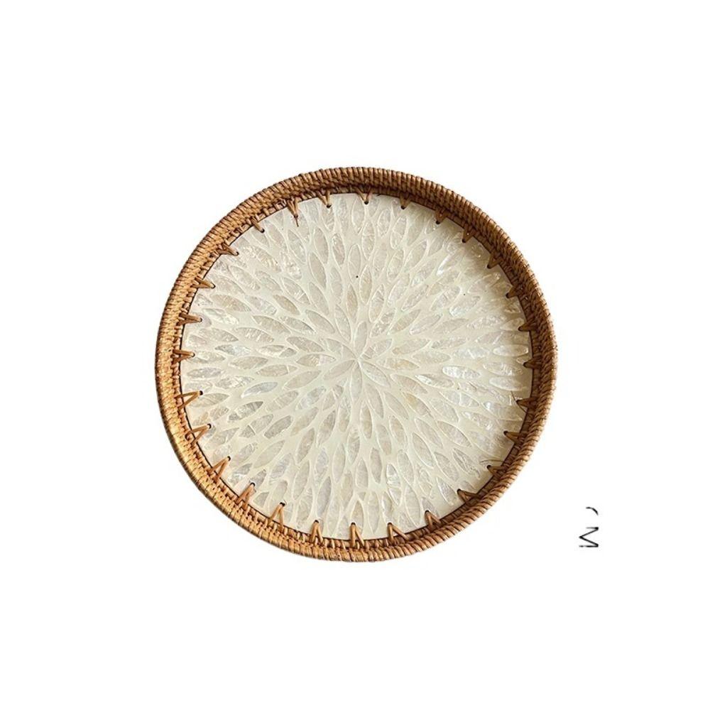 Rattanflechten Rattan Muschelschale Tablett Runde Brotkörbe Tablett Flechten Obstkorb Badezimmer