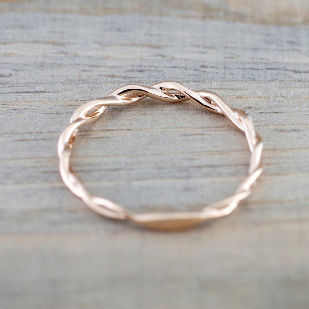 Conjunto de Anel de Noivado de Ouro Rosa Europeu e Americano com Zircônia Requintadamente Micro-Incrustada