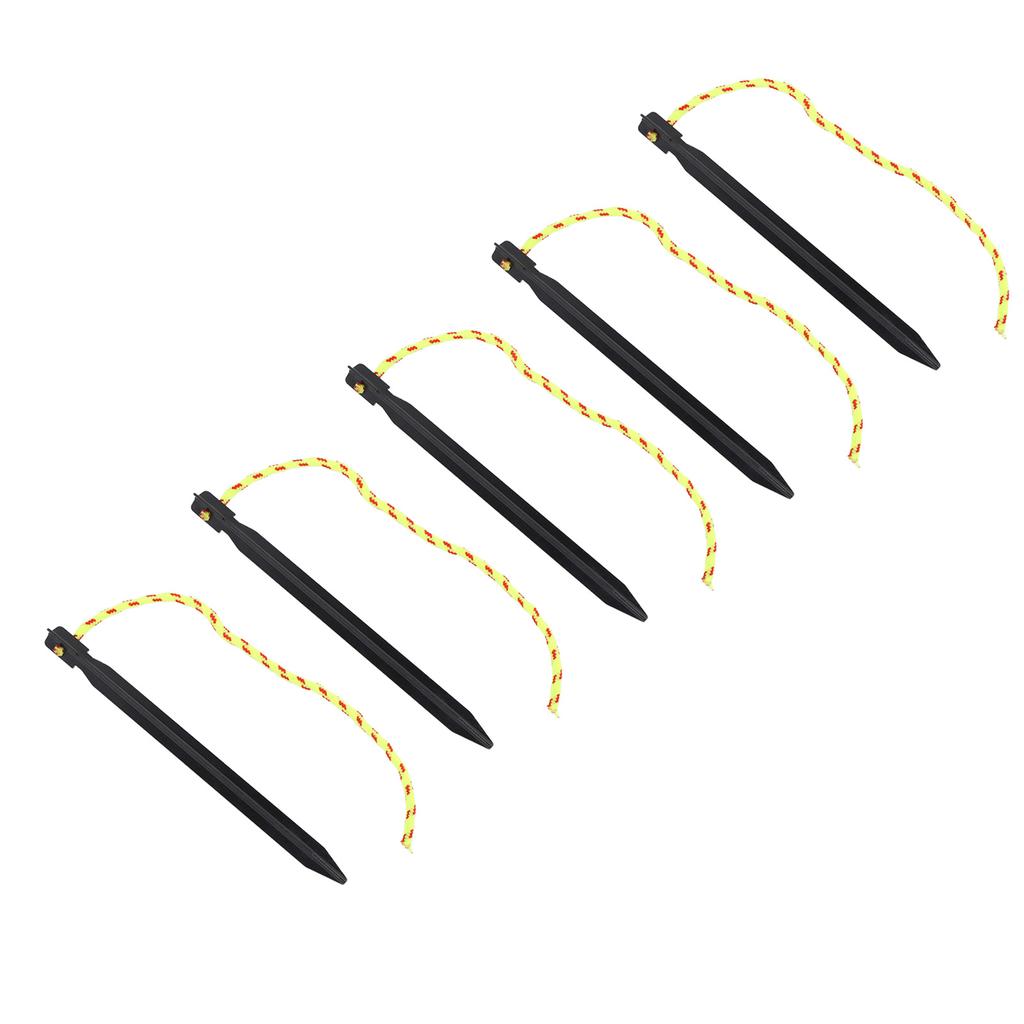 12PCS Tent Stakes Aluminum Alloy Three Edges Lightweight Tent Nail Ground Pegs with Pull Ropes for Backpacking Camping