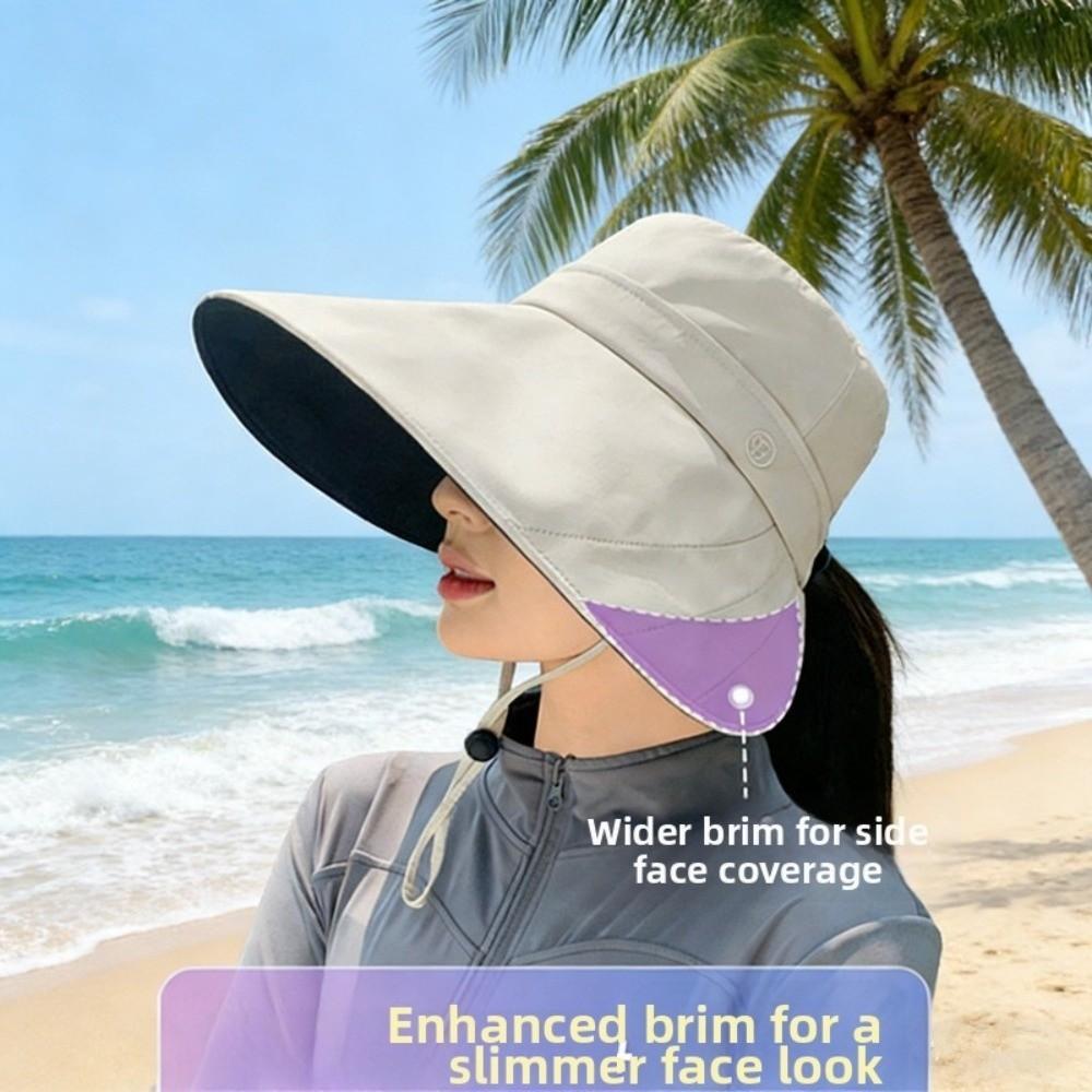 Anti-UV Sun Hat Wide Brim Safari Cap New Bucket Hat  Women
