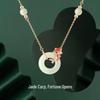 Exquisite Jade Koi Necklace: Retro Chinese Style Silver-Plated Inlaid Jade Clavicle Chain