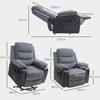 Overstuffed Corduroy Electric Lift Recliner Chair - Dark Grey