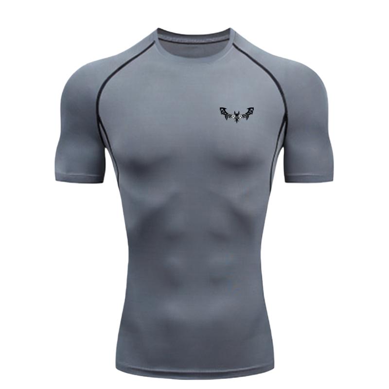 Design tetování netopýra Pánské sportovní tričko Trénink Fitness Kompresní tričko na cvičení Rashguard Vrcholy Tričko