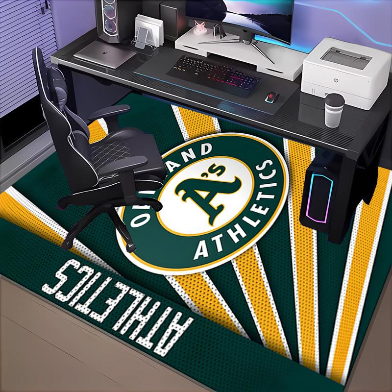 Athletics Oakland Emblem Rug Office Carpet Non-Slip Mat, Chair Rug Floor Covering for Gaming, Bedroom, Living Room , Home Decor Christmas Gift