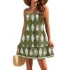 Women's Dresses Sleeveless Loose Casual Floral Print Hem Pleated Beach Dresses