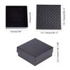 12pcs Cardboard Jewelry Boxes for Pendant & Earring & Ring with Sponge Inside Square Black 7.5x7.5x3.5cm