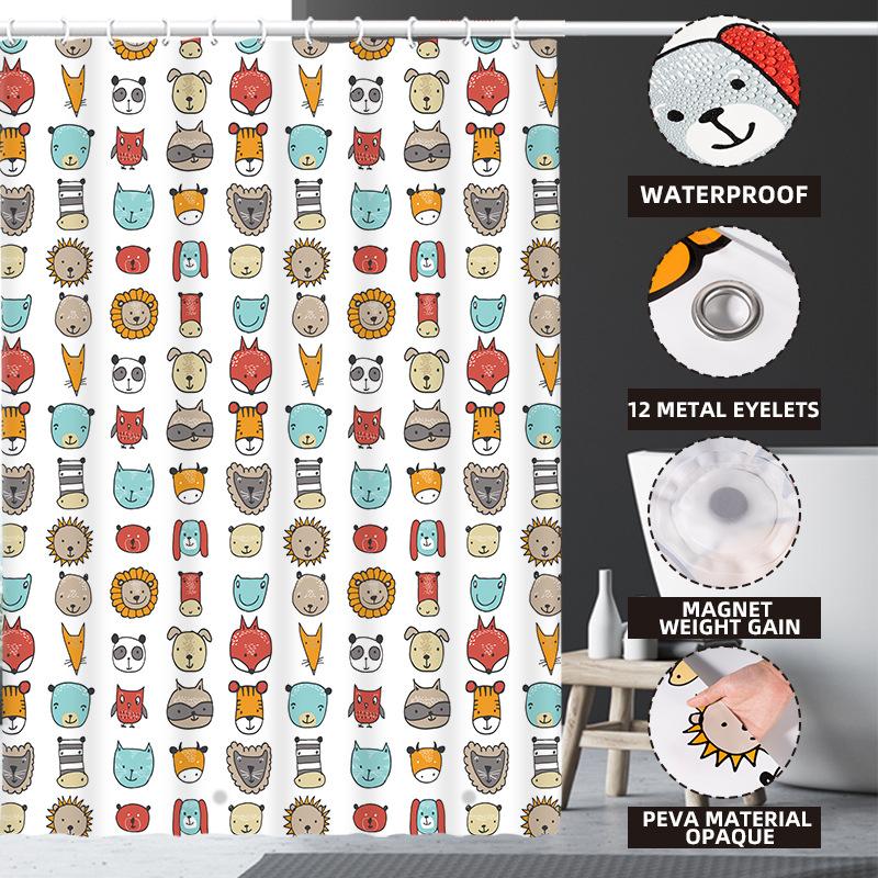 Bathroom Waterproof Shower Curtain Liner 180x180 PEVA Fabric 10 Colors