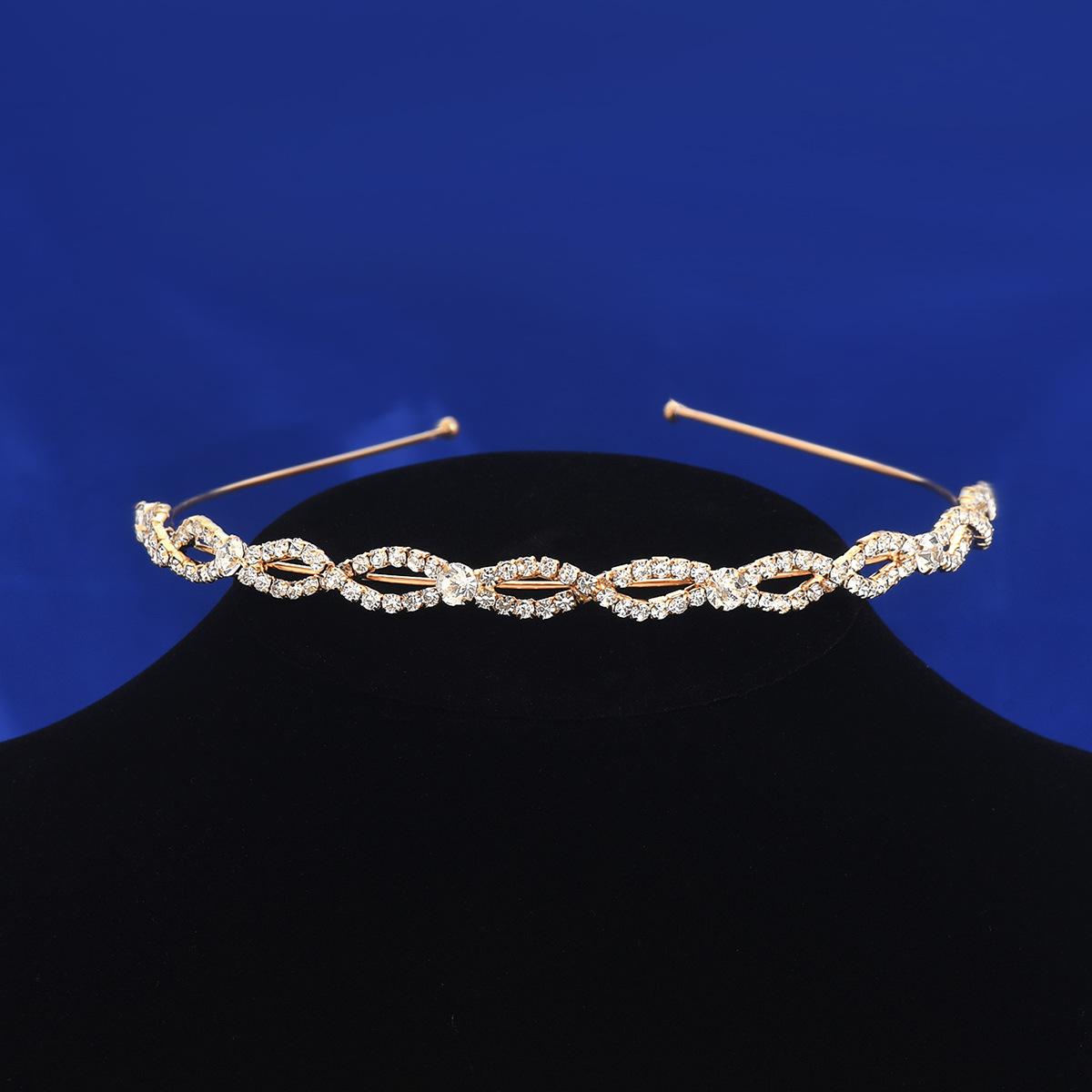 French Retro Pearl Headband for Women Korean Metal Rhinestone Hairpin Marquise Cross Design Super Fairy Hair Accessories