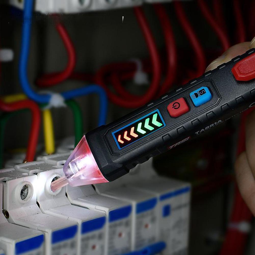 Digital Voltage Tester Pen TA881A Non Contact AC Detector with Live Neutral Wire Alerts and Adjustable Sensitivity