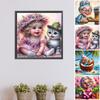 5D DIY plná kulatá vrtačka Diamond Painting Girl Kit Home Decor Art Craft