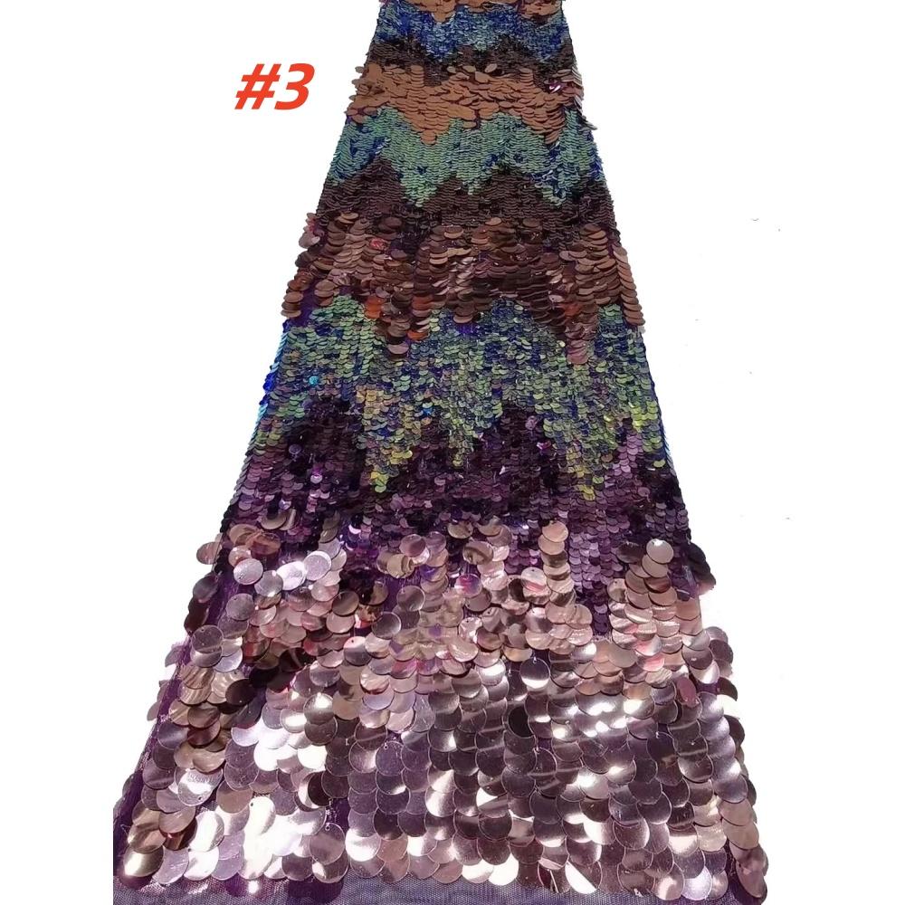 Multi Color Gradient Big Sequin Mesh Fabric for Diy Sewing Dress 2026 Fashion Clothing Designer Fabrics Cloth Material Wholesale