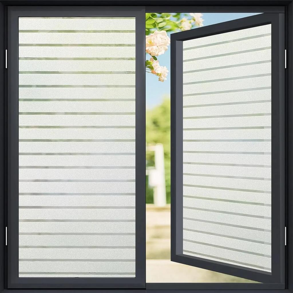 Matte Window Film Decorative Glass Film Anti UV Window Privacy Film Frosted Non Adhesive Cover Stained Sticker for Home Office