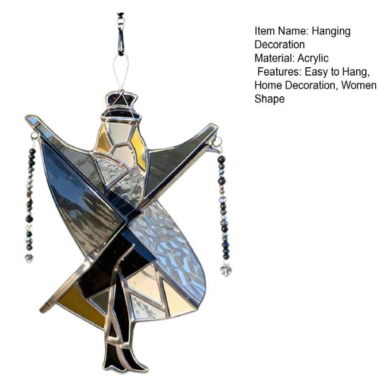 El Yapımı Vitray Kadınlar Döner Dekorasyon Vintage Akrilik Süs Güneş Yakalayıcı Dış Mekan Bahçe Avlu Pencere Asılı Dekor